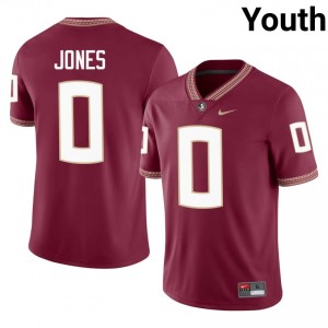 Garnet Quindarrius Jones #0 Seminoles Jersey | Youth College Football Pro-Grade Embroidery 10618404
