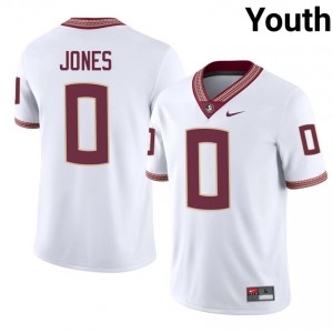 Quindarrius Jones #0 Florida State Seminoles Jersey | Genuine White NCAA Football Youth Stitched 35991191