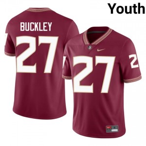 Florida State Terrell Buckley #27 Garnet Jersey | Fresh Embroidery High School Football Youth Apparel 97556387