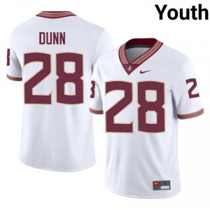 White Warrick Dunn #28 FSU Seminoles Jersey | Youth NCAA Football Essential Stitched 34314934