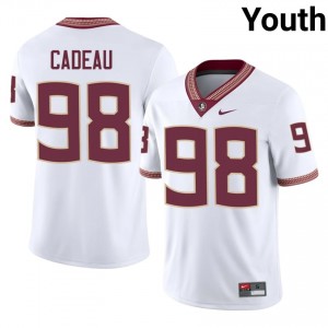 Wihtlley Cadeau #98 Seminoles Jersey | Moisture Wicking White High School Football Youth Stitched 37783968